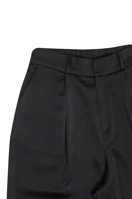 Siyah Saten Geniş Paça pantolon