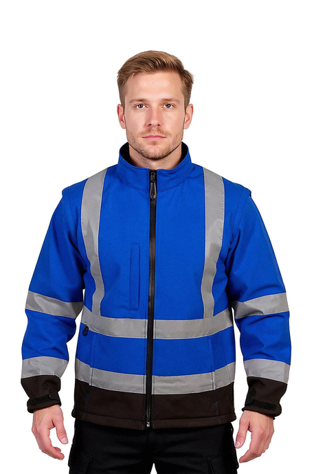 Reflektörlü Softshell Kapüşonlu Mavi Mont