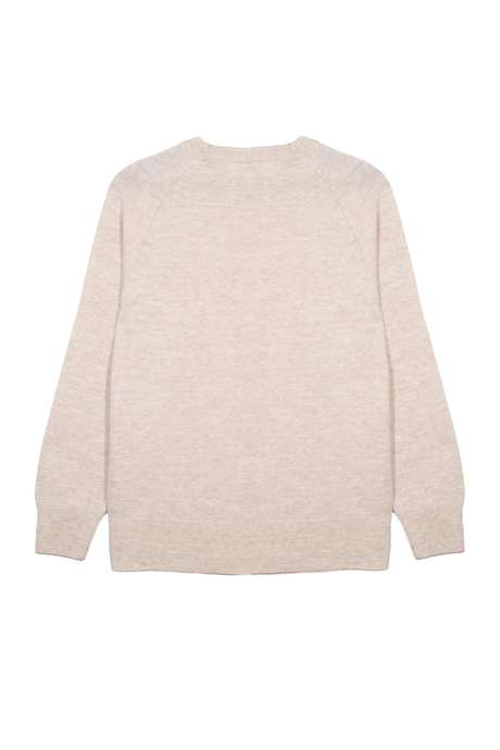 Açık Bej Bisiklet Yaka Kazak