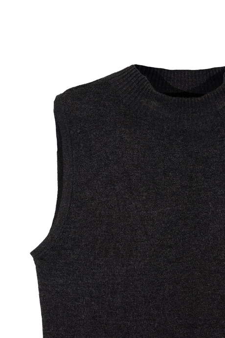 Antraist Düz Basic Triko Kazak