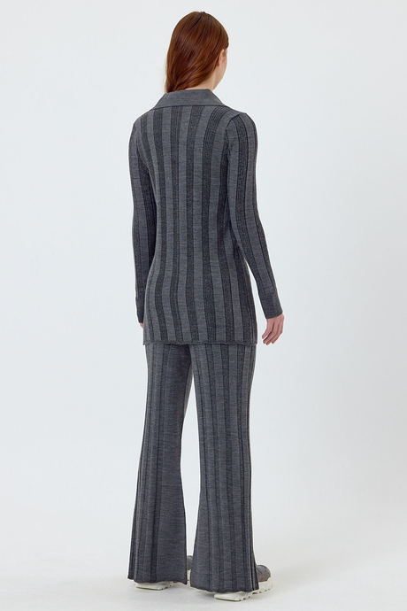 Antrasit Fitilli Polo Yaka Triko Takım SWTK4534-35ANT