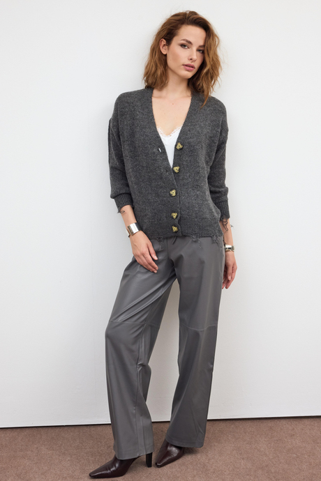 ANTRASİT YIRTIK DETAYLI HIRKA