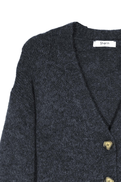 ANTRASİT YIRTIK DETAYLI HIRKA