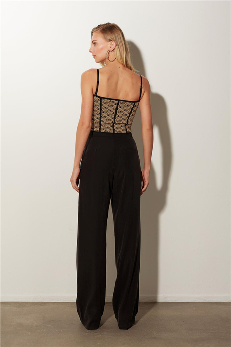 Bej Balen Desenli Triko Büstiyer SWA4676BJ