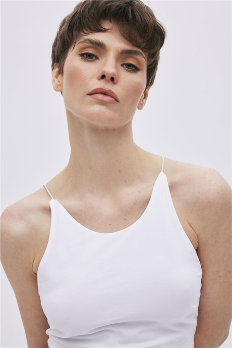 Beyaz Halter Yaka Crop