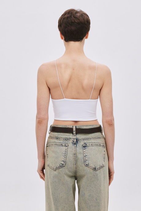 Beyaz Halter Yaka Crop