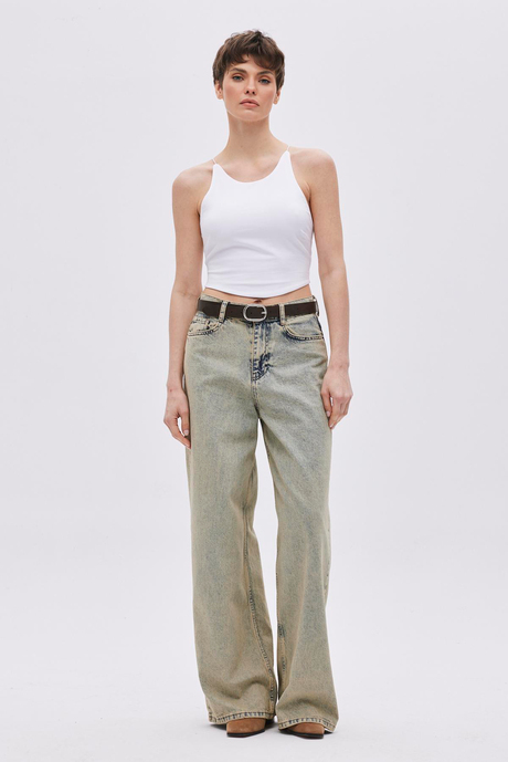 Beyaz Halter Yaka Crop