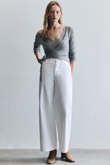 White High Waist Wide-Leg Jeans