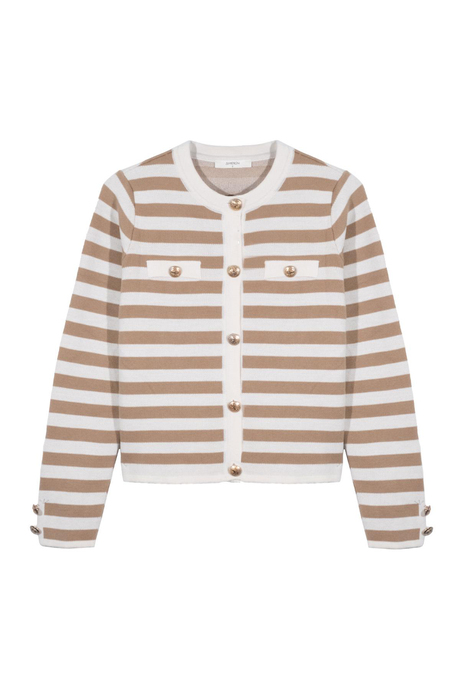 Çizgili Düğmeli Hırka