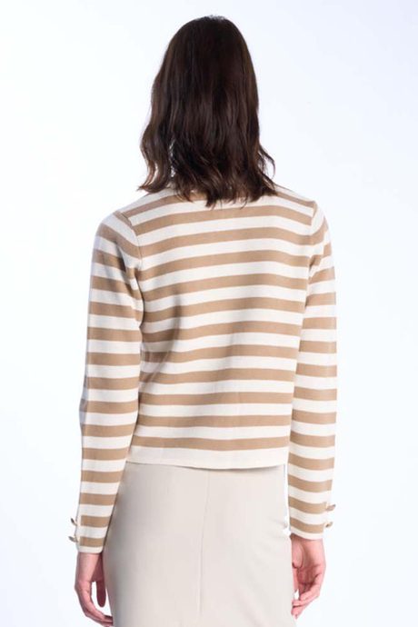 Çizgili Düğmeli Hırka