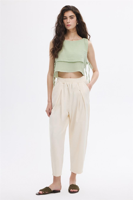Çift Pensli Carrot Fit Pantolon 