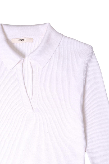 Ekru Polo Yaka Kazak