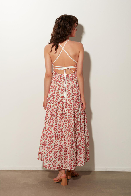 Ekru Sırt Dekolteli Maxi Elbise SS23D4790EK