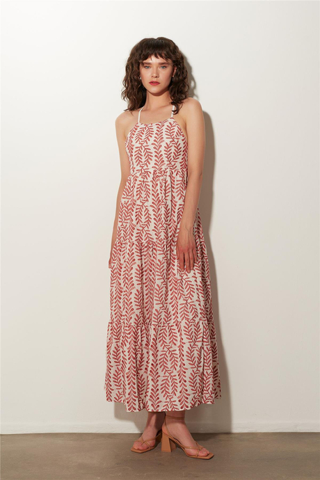 Ekru Sırt Dekolteli Maxi Elbise SS23D4790EK