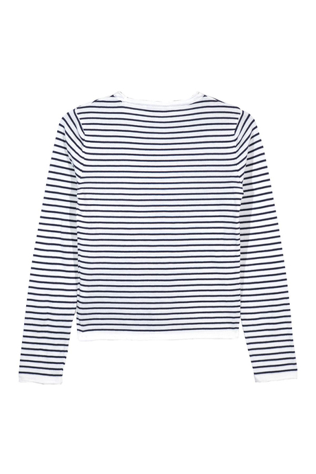 Ecru Viscose Striped Knitwear Sweater