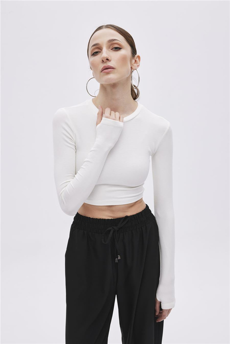 EKRU UZUN KOLLU CROP KAZAK