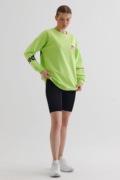 Fıstık Yeşili Bisiklet Yaka Sweatshirt SS23SW4703FY