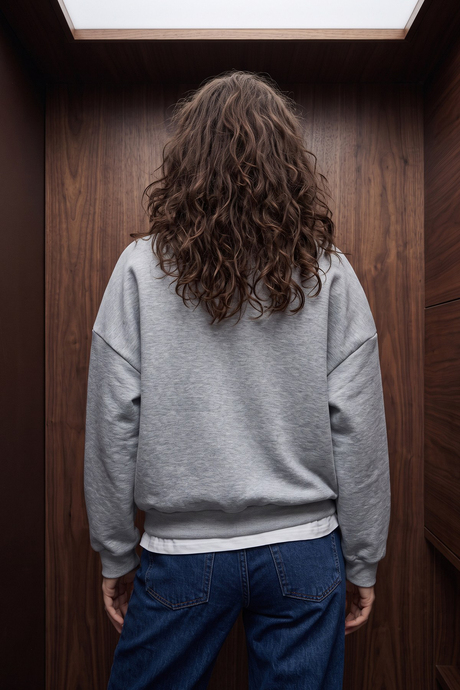 Gri Baskılı Sweatshirt