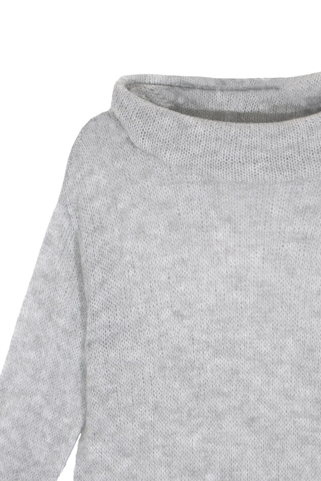 Gri Transparan Triko Elbise