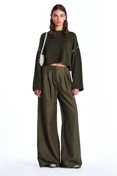 Haki Basic Triko Kazak