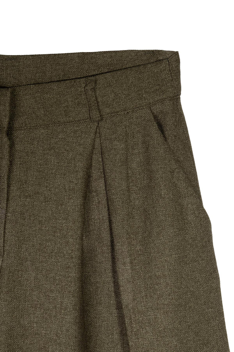 Haki Wide Leg Yüksek Bel Pantolon