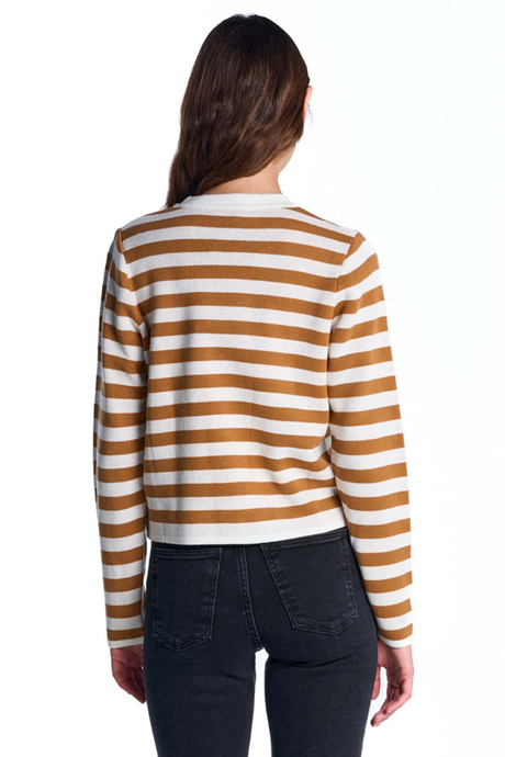 Çizgili Düğmeli Hırka