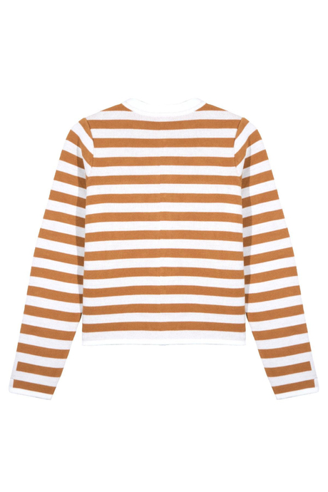 Çizgili Düğmeli Hırka