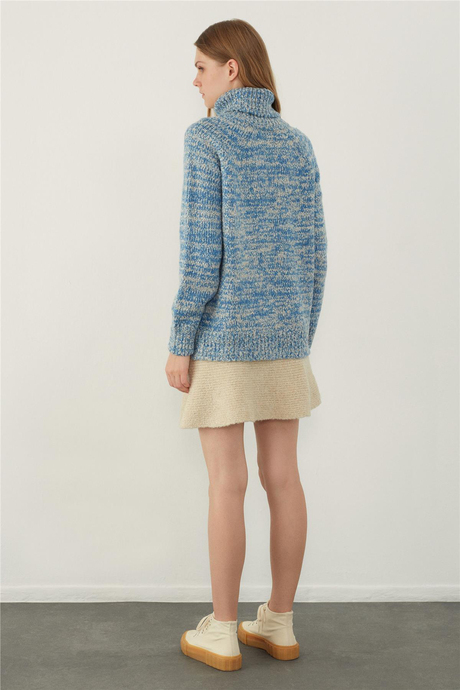 BALIKÇI YAKA KARIŞIMLI KAZAK