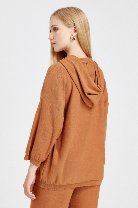 Kadın Camel Bol Triko Pantolon Takım SWTK3005CA