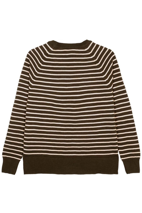 Kahverengi Bisiklet Yaka Çizgili  Kazak