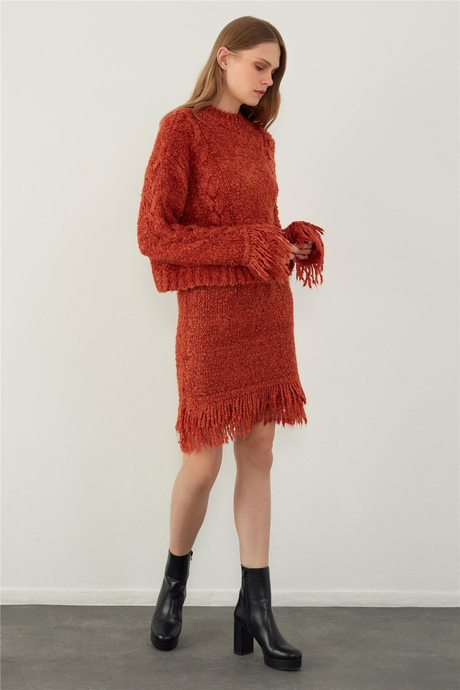 SAÇ ÖRGÜLÜ PÜSKÜLLÜ TAKIM