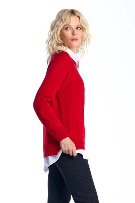 Kırmızı Bisiklet Yaka Kazak