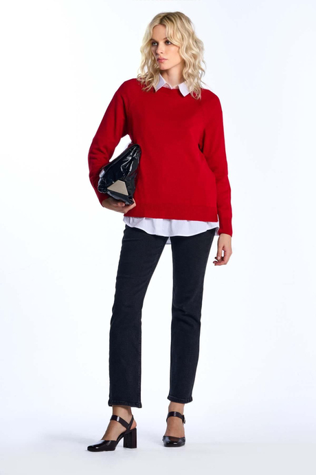 Kırmızı Bisiklet Yaka Kazak