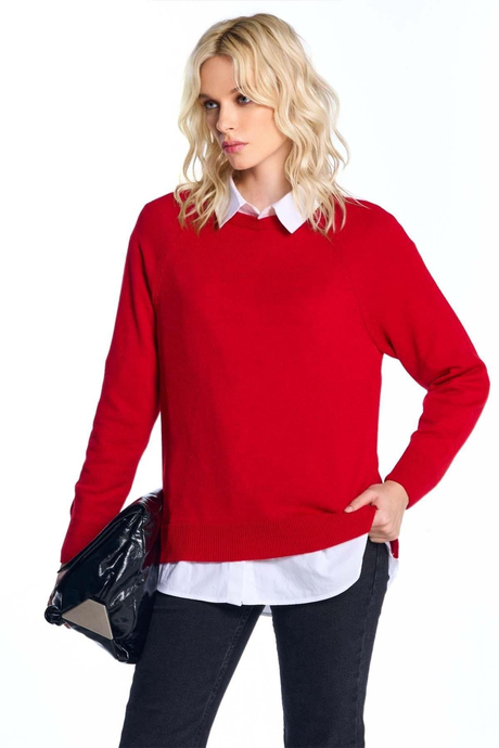 Kırmızı Bisiklet Yaka Kazak