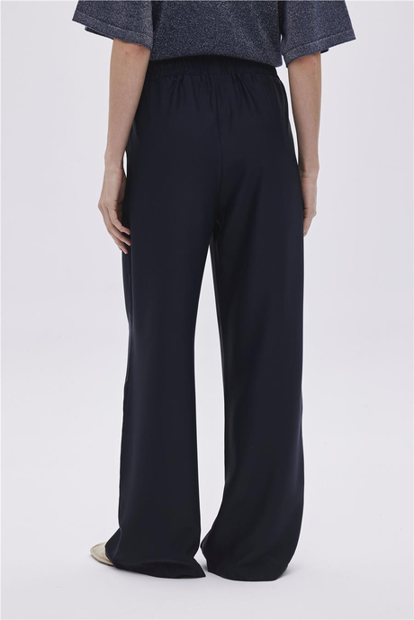 Lacivert Beli Lastikli Bağcıklı Pantolon