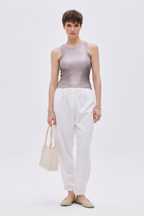 GRİ KOLSUZ FİTİLLİ ATLET