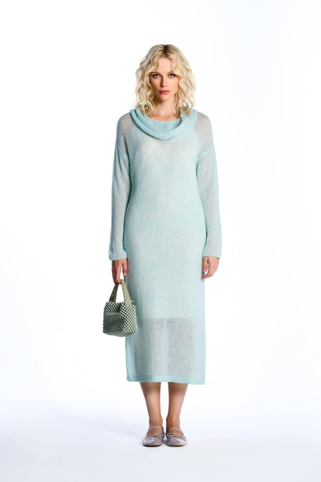 Mint Transparan Elbise