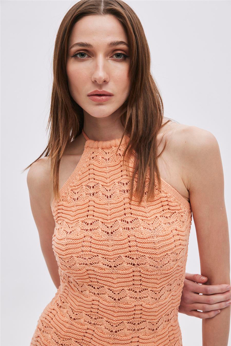 AJURLU TRİKO ELBİSE