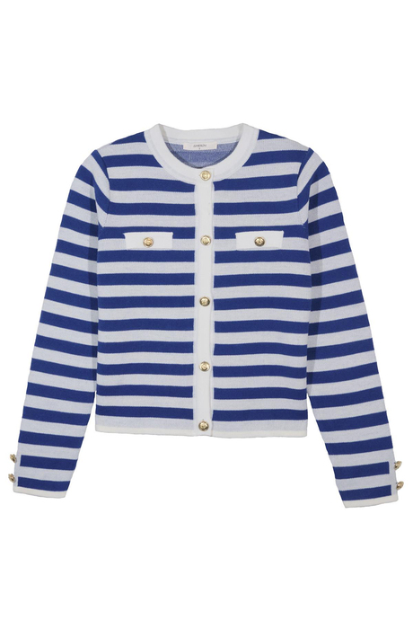 Çizgili Düğmeli Hırka