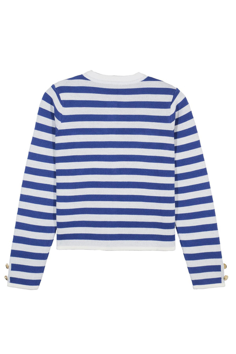 Çizgili Düğmeli Hırka