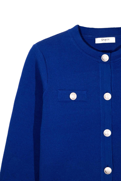 Saks Düğmeli Triko Hırka