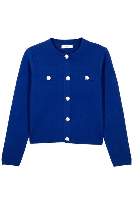 Saks Düğmeli Triko Hırka