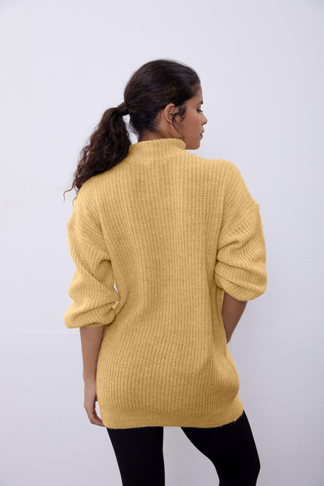 Yellow Long Tube Sweater SWK4334SR