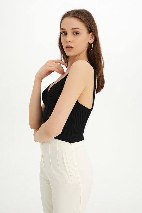 Sherin Kadın Ekru Atlet Bluz Triko Takım SWTK4342-43EK