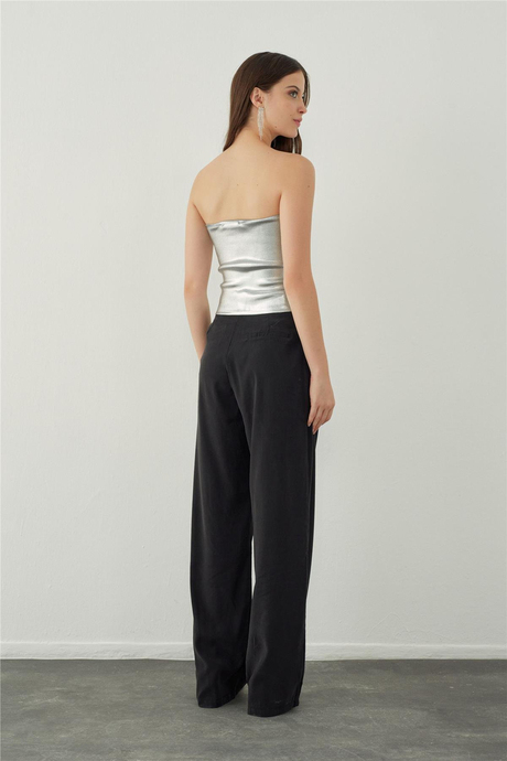 Kalp Yaka Triko Büstiyer Top