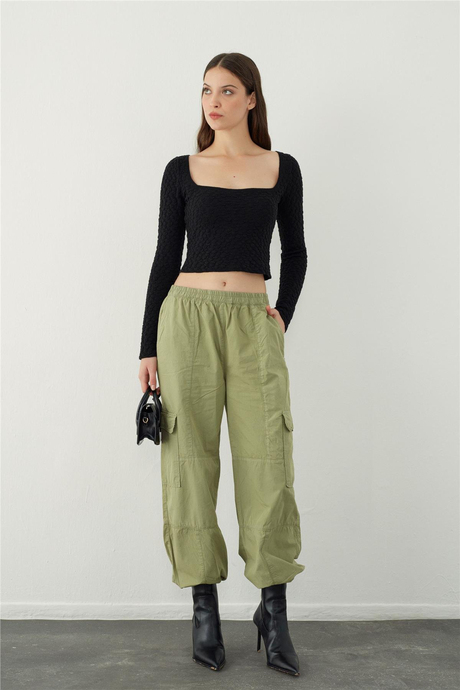 Kare Yaka Triko Bluz