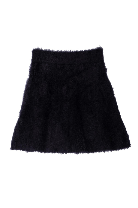 Siyah Volanlı Triko Etek