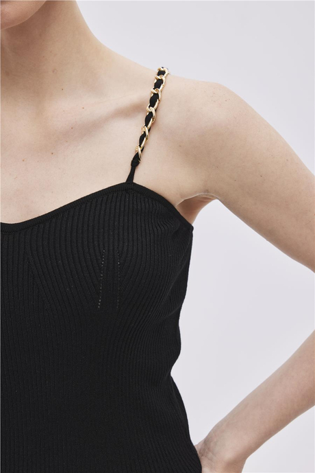 SİYAH ZİNCİRLİ CROP ATLET