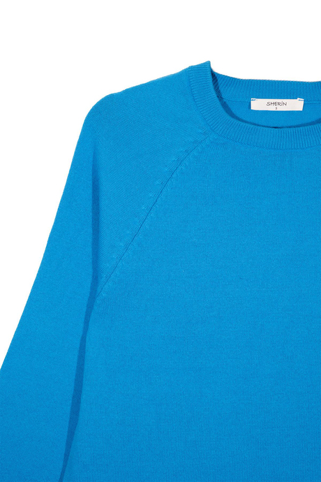 Turkuaz Bisiklet Yaka Kazak