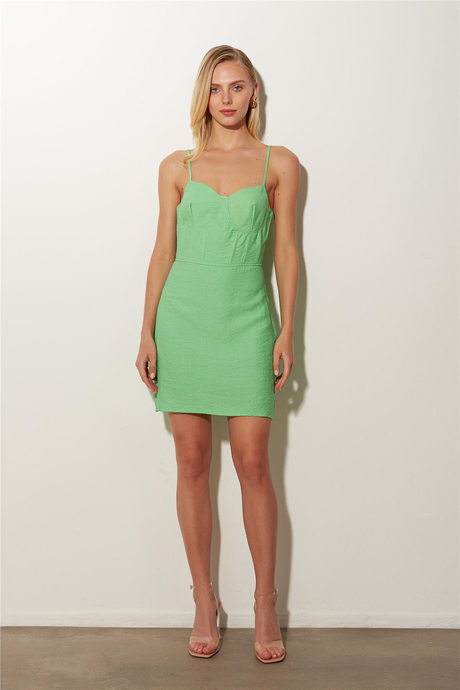 Yeşil Askılı Mini Elbise SS23D4782YE